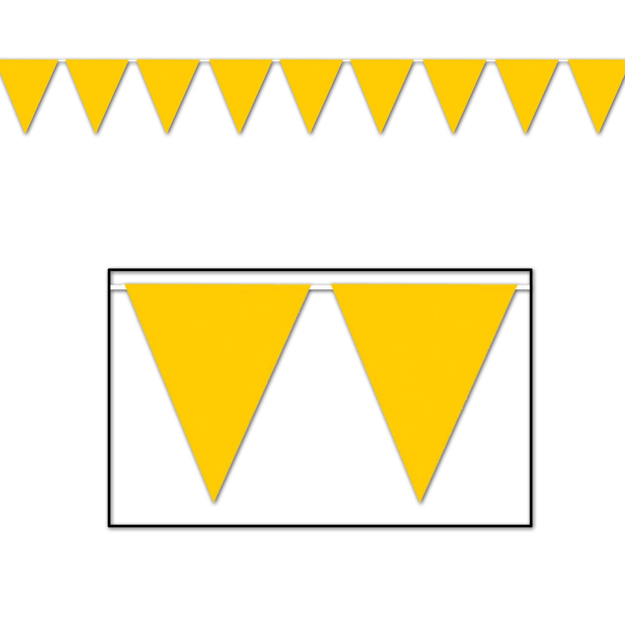Beistle 11in. x 12Feet Golden-Yellow Pennant Banner - 12 Pack